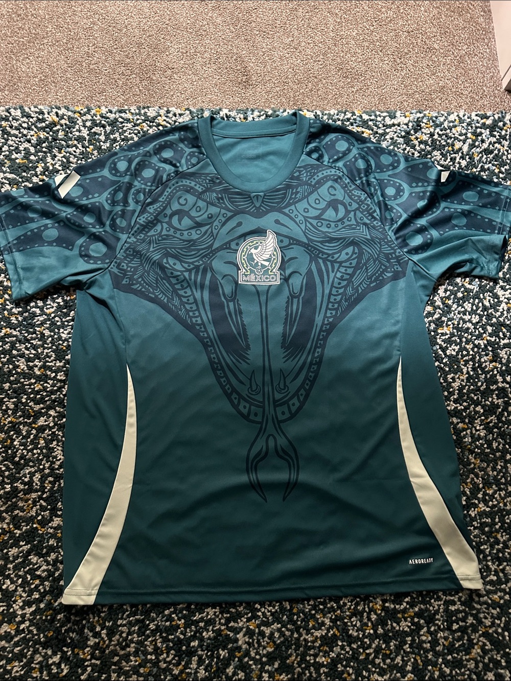 adidas Mexico Teal Graphic Short-Sleeve Jersey